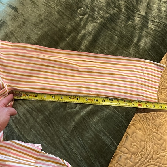 SALE! J Crew NWT Sz 2 Women's Funnel-Neck Drop Hem Striped Pink Brown White Top - Picture 11 of 17